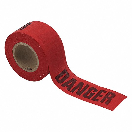 RUBAN ROUGE DANGER EN COTTON BIOGDEGRADABLE