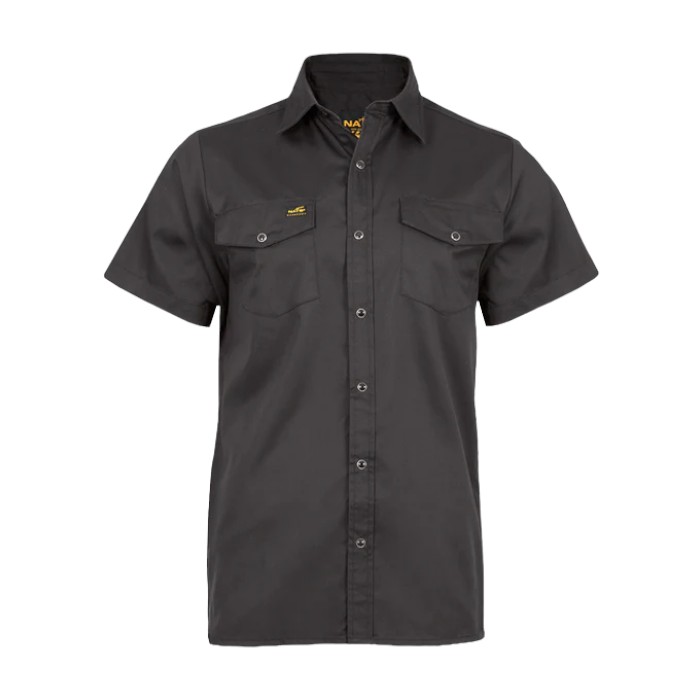 CHEMISE DE TRAVAIL À MANCHES COURTES WR300 NOIR - NATS