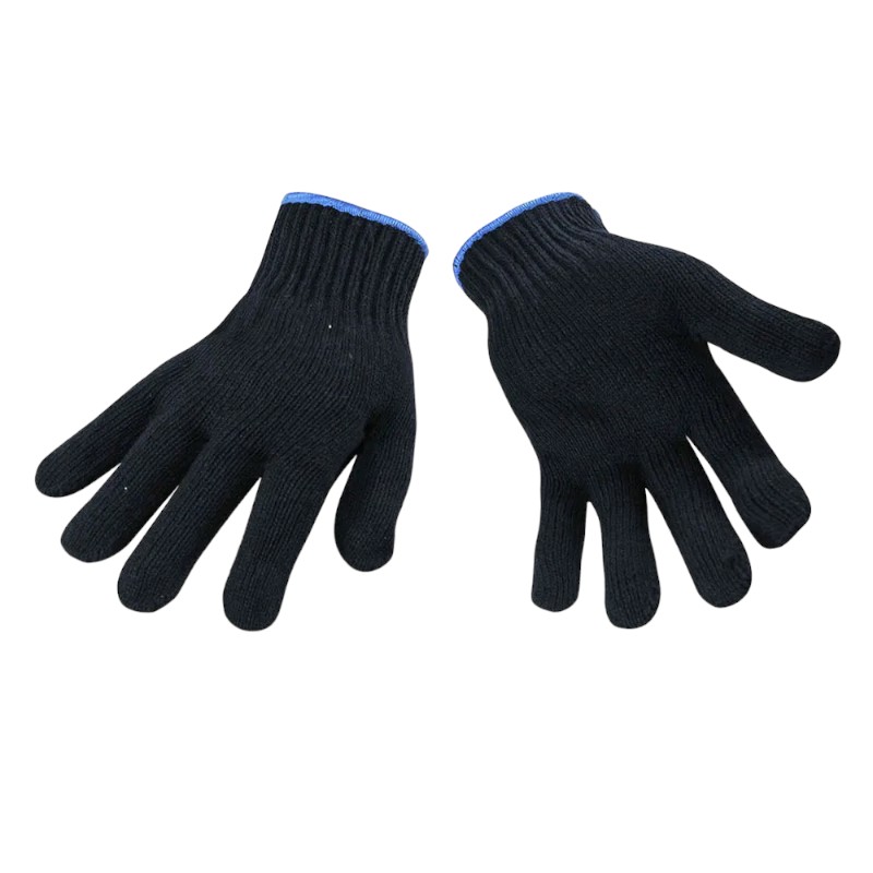 Gants en tricot bleu résistant