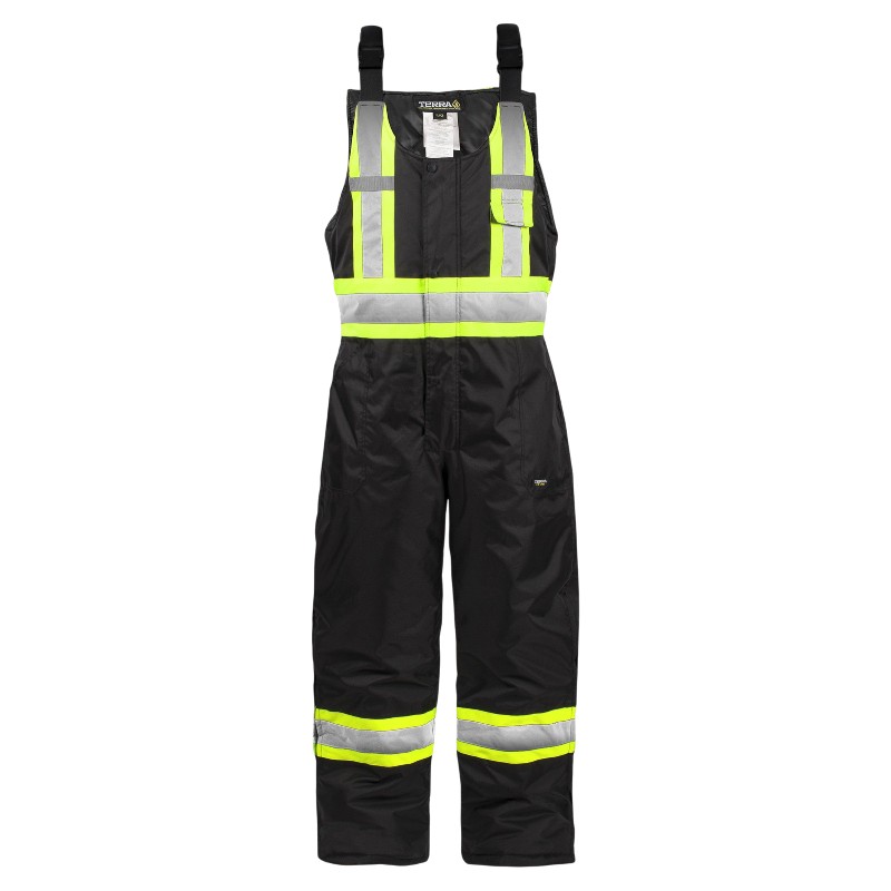 Salopette Terra doublée noire : idéale pour conditions froides, offrant isolation, confort et robustesse pour le travail.