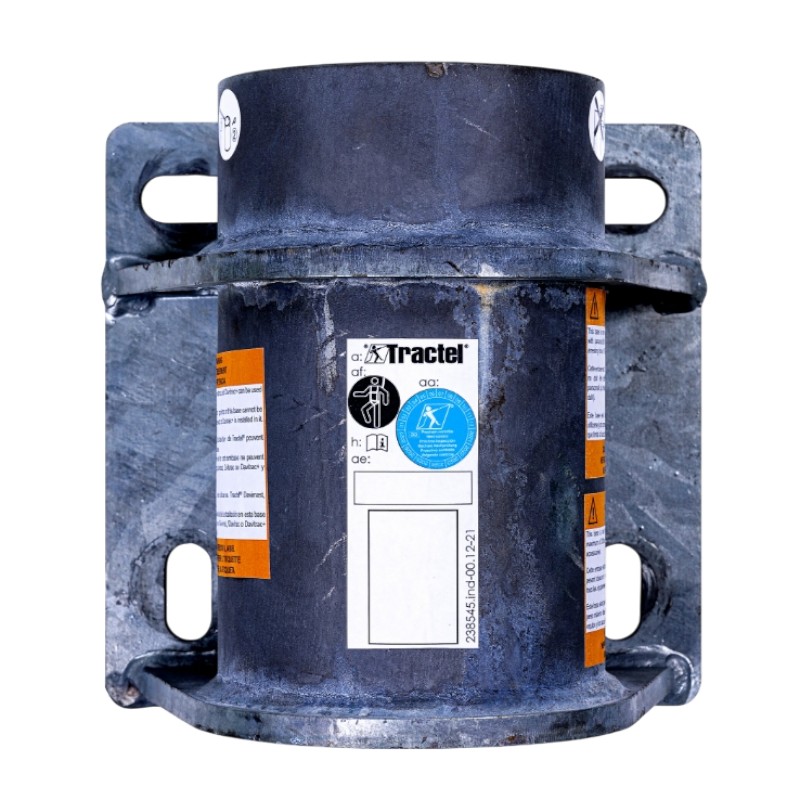 Fixation ancrage de base support de ligne de vie robuste et sécuritaire. Distribuer par Services Sécur Plus.