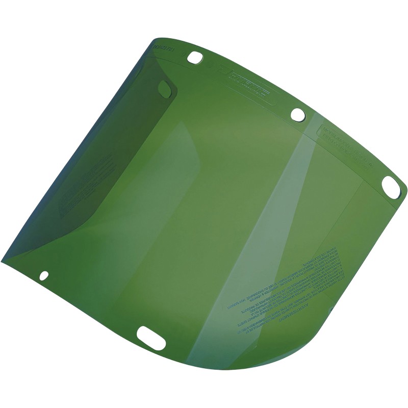Découvrez la visière Formé Dynamic polycarbonate teinte vert, conçue pour améliorer la sécurité et le confort en milieu de travail.