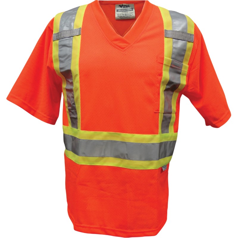 Découvrez le T-shirt de sécurité Viking en maille 6005O, conçu pour garder les travailleurs au frais tout en assurant une visibilité optimale