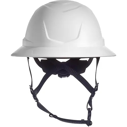 Le casque V-Gard H2 non ventilé protège contre les impacts latéraux et offre un ajustement confortable grâce à sa suspension à rochet.