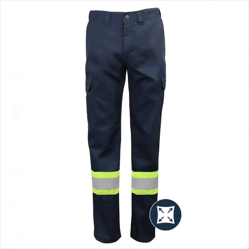 Découvrez le pantalon cargo GATT'S 011EX4 extensible avec bandes HV, conçu pour offrir mobilité, confort et visibilité sur les chantiers.