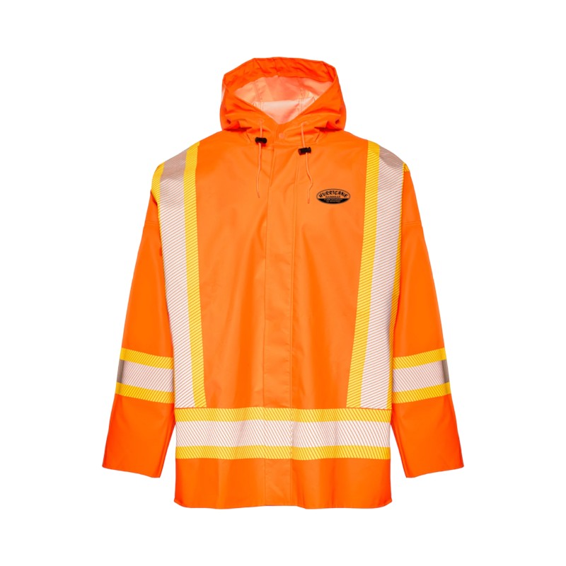Veste imperméable Wasip classe 2 niveau 2 orange HV résistante. Distribuer par Services Sécur Plus.