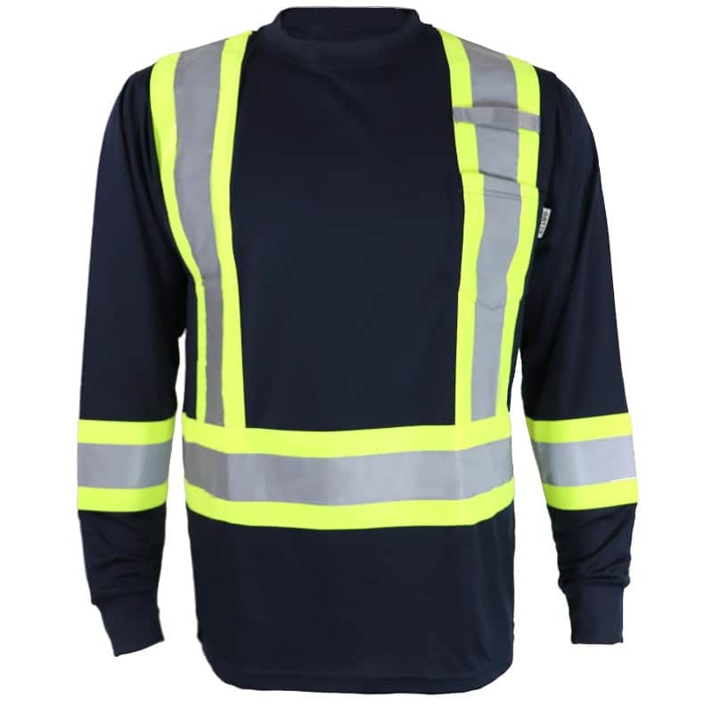 Chandail HV GATT'S STX4LS à manches longues, idéal pour améliorer la visibilité tout en offrant confort et protection durant les journées de travail.
