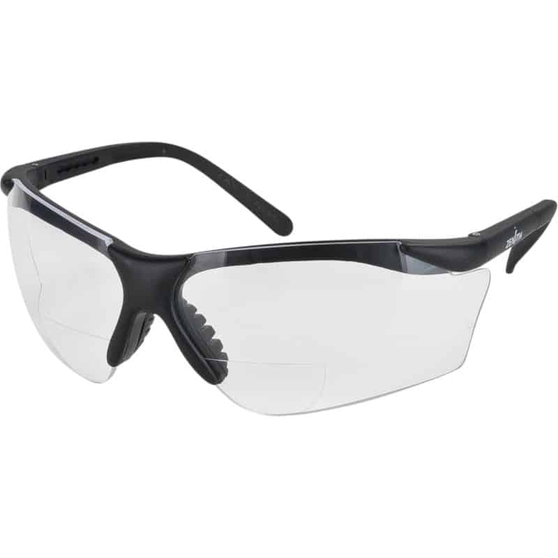 Lunettes Série Z1800 avec lentilles claires antiégratignures et verre de lecture, idéales pour combiner protection des yeux et vision de près au travail.