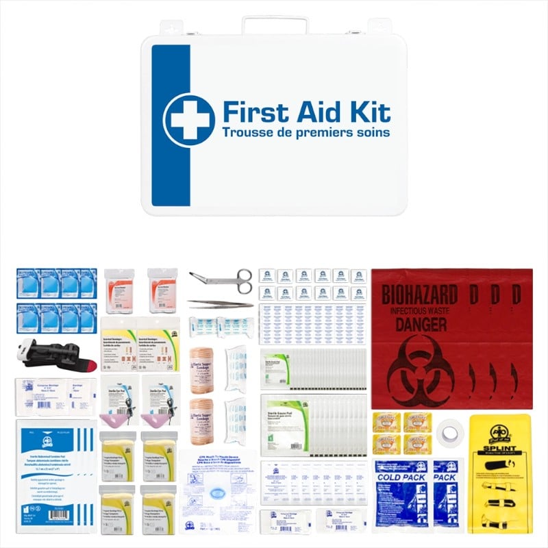 Trousse de premiers soins WASIP Type 3 moyen risque, conforme CSA Z1220-24. Une solution complète pour assurer la sécurité et les premiers soins au travail.
