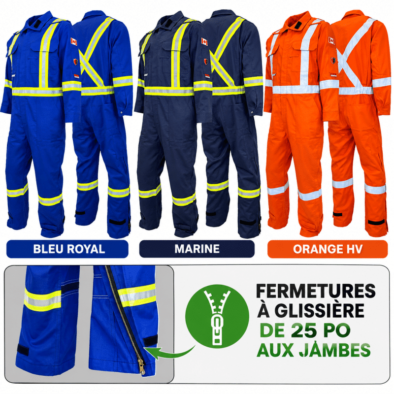 Le couvre-tout Atlas Guardian 1272 offre une protection FR/AR, une visibilité accrue et huit poches pratiques pour le travail industriel.
